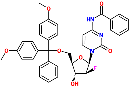 MC080664 5'-O-DMT-N4-Bz-2'-F-β-D-arabinofuranosyl-2'-dC (图片) MC080664 5'-O-DMT-N4-Bz-2'-F-β-D-arabinofuranosyl-2'-dC